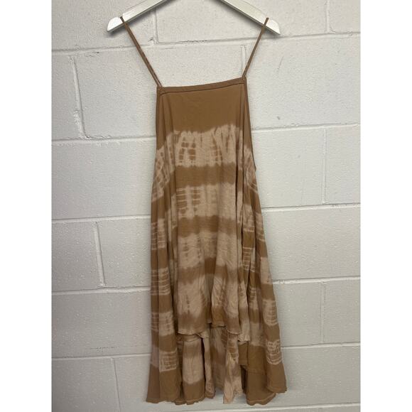 New We the Free Sz XS Free People Seashell Brown Tie-Dye Tunic printed tan dress - Picture 3 of 7